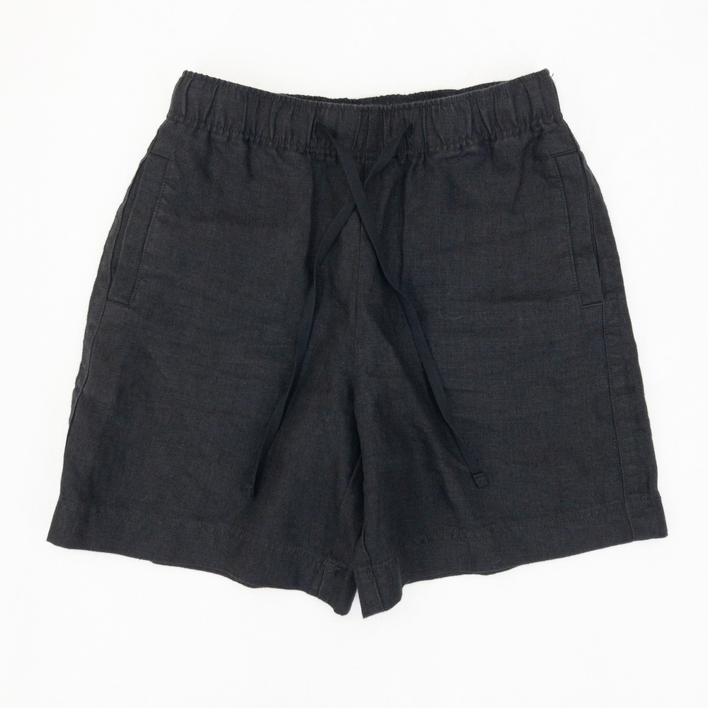Vince 100% Hemp Shorts Womens XS Black Pull On Drawstring Elastic Waist Pocket